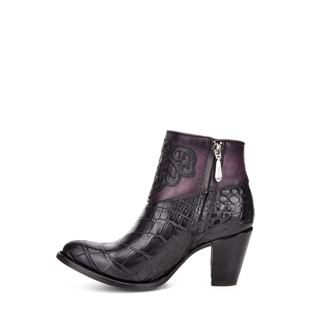 3F04AP - Cuadra black western fashion alligator ankle boots for women