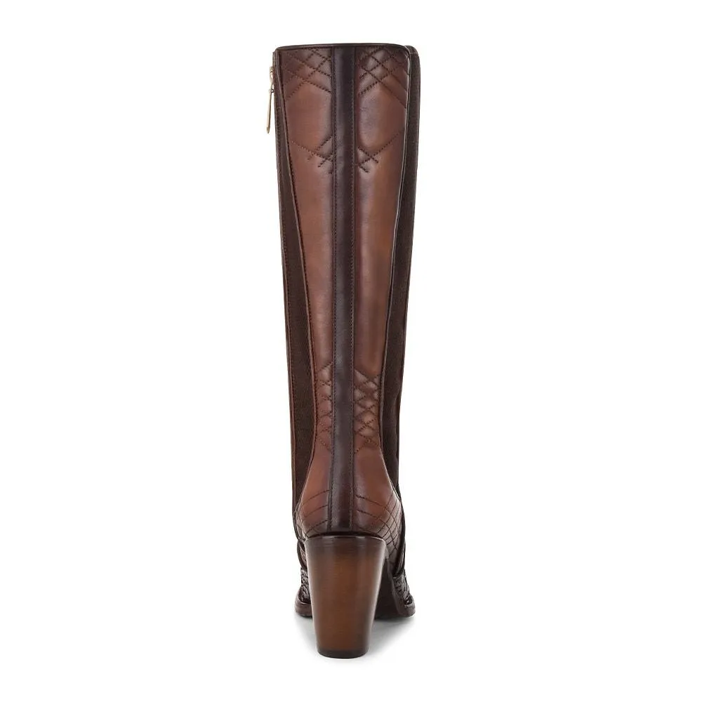 3F66PH - CUADRA BROWN FASHION PARIS TEXAS PYTHON LEATHER BOOTS FOR WOMEN