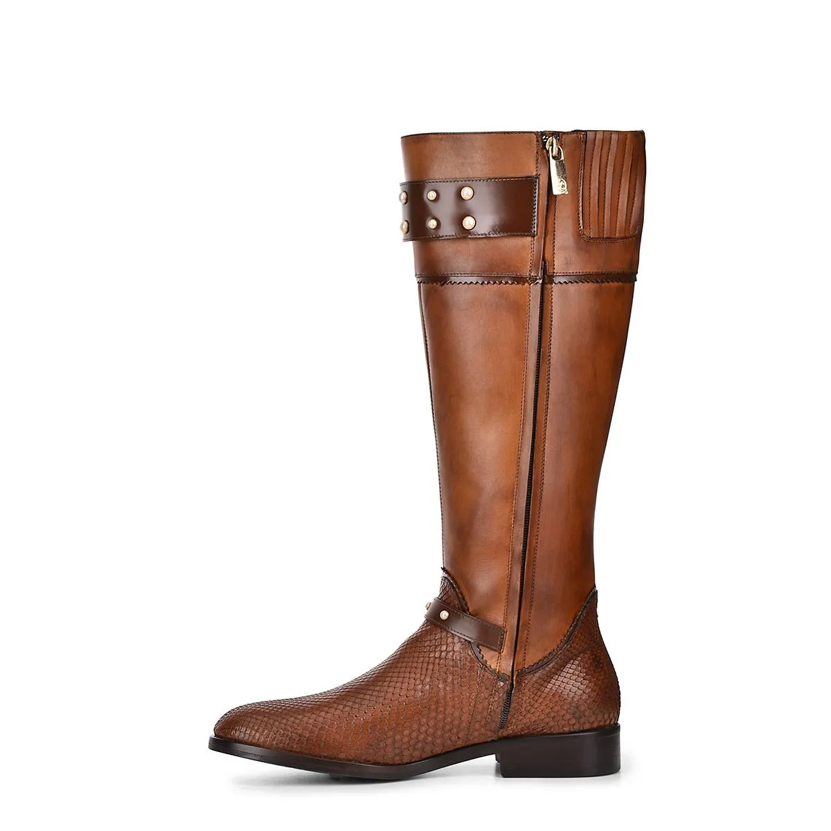 71TPMTV - Cuadra brown casual fashion python boots for women