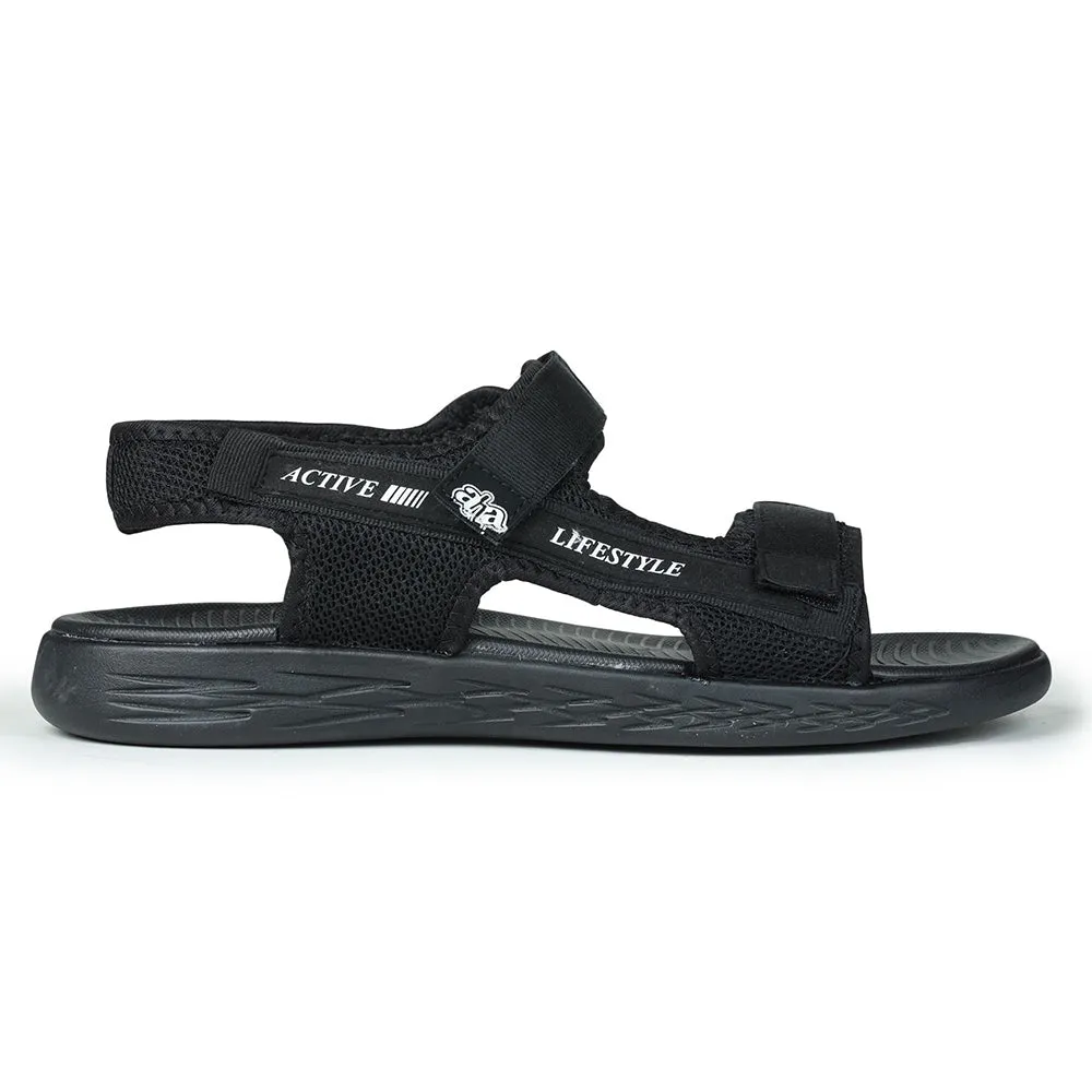 A-HA Casual Black Sandals For Men IMPACT-8 By Liberty