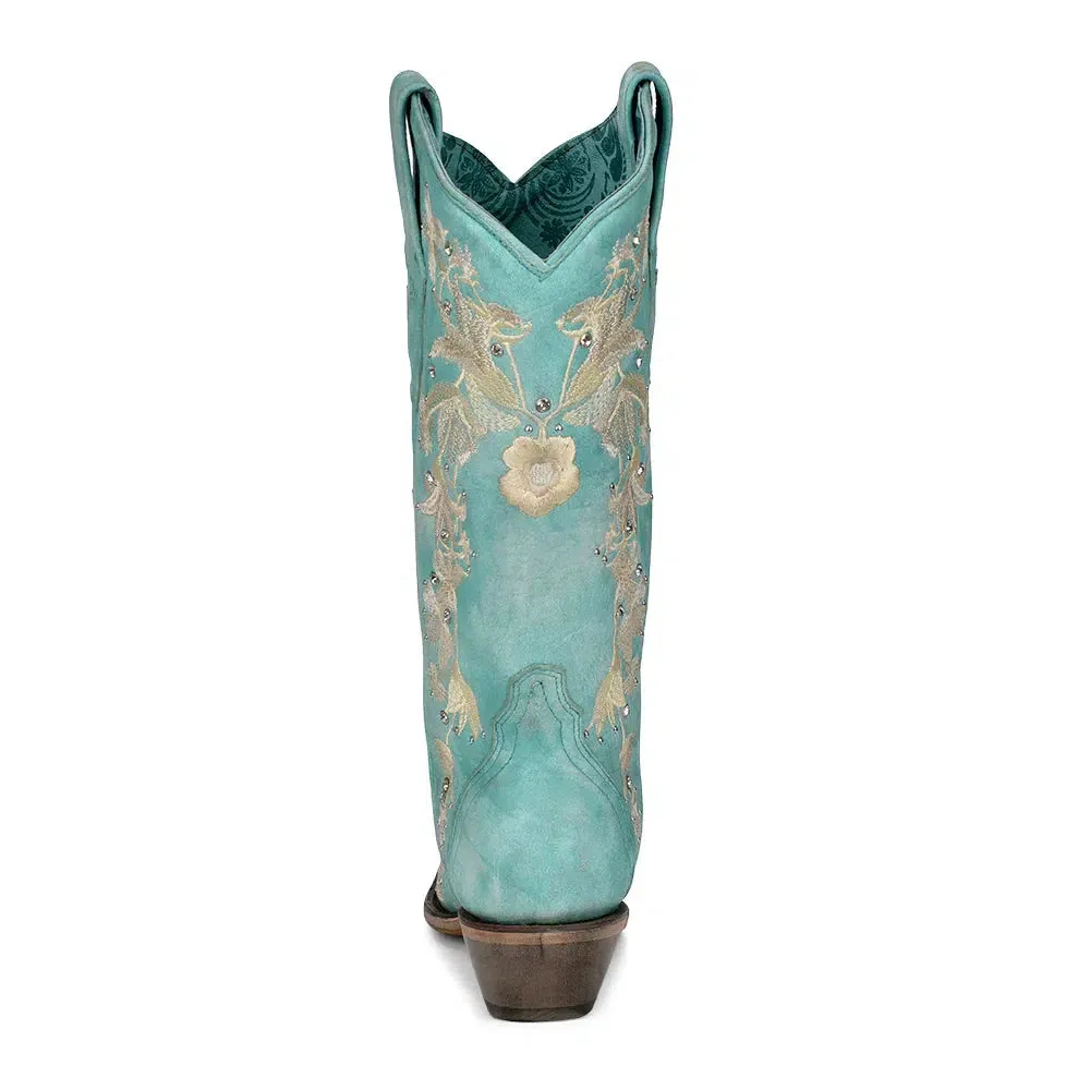 A4239 - Corral turquoise western cowgirl leather boots for women