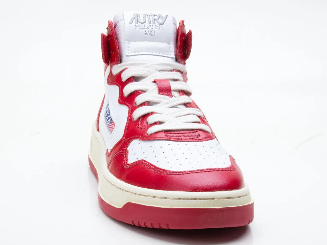 Autry Action Shoes Sneaker Medalist Mid Men white red AUMMWB02