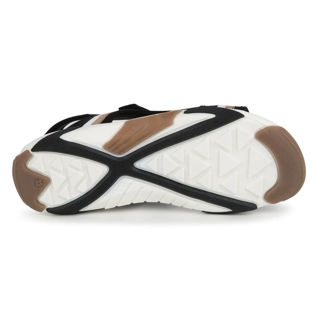 Black Logo Sandals