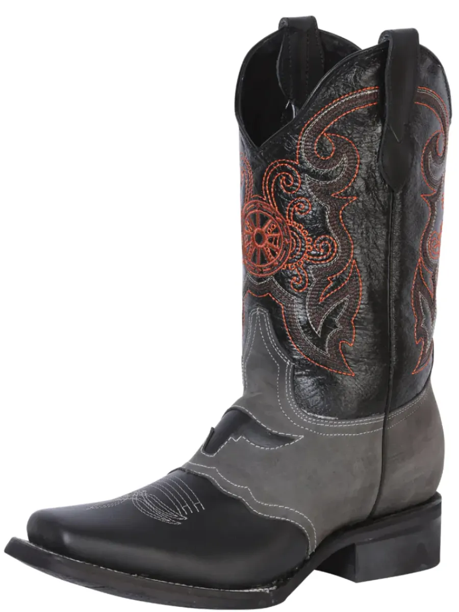 Botas Vaqueras Rodeo con Antifaz de Piel Genuina para Hombre 'El General' - ID: 40668