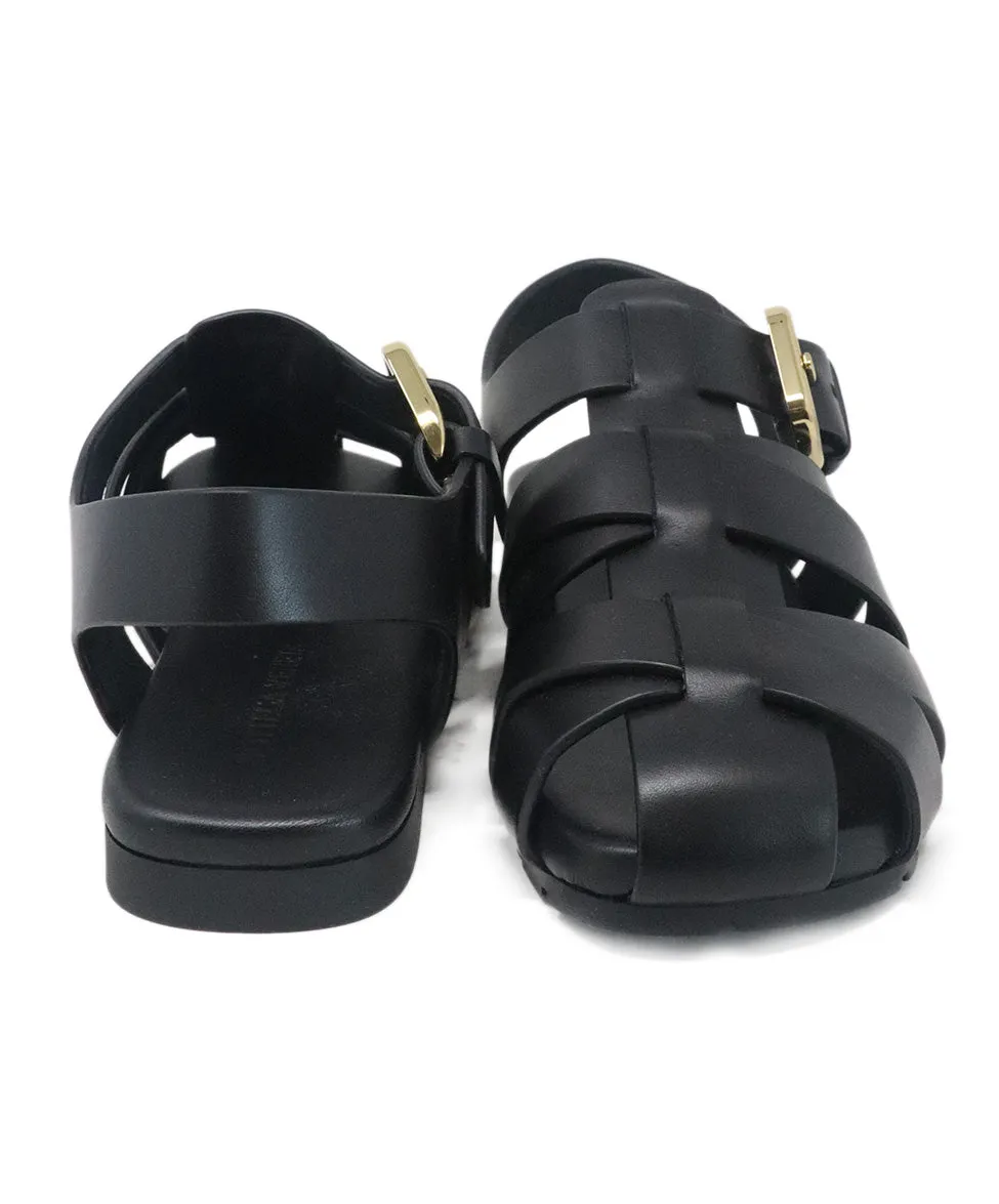 Bottega Veneta Alfie Black Leather Sandals