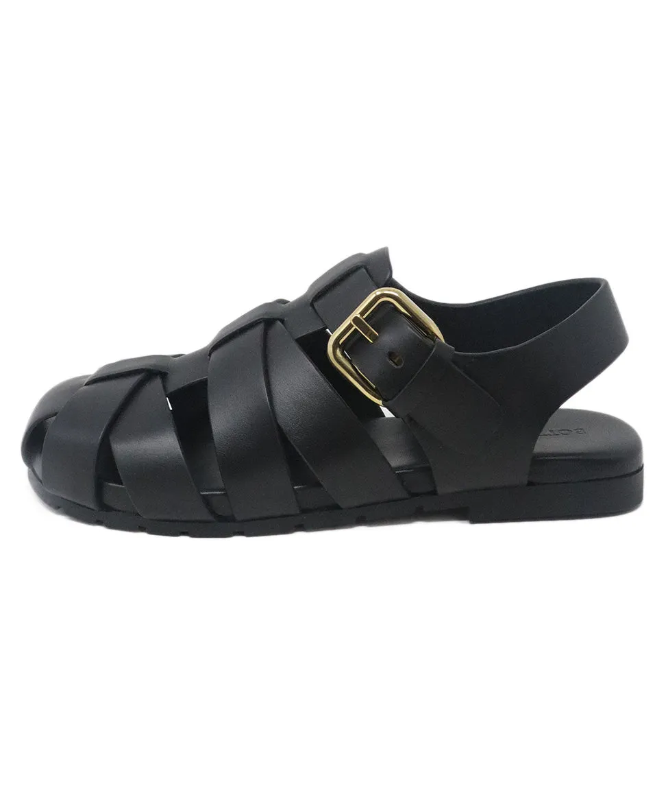 Bottega Veneta Alfie Black Leather Sandals