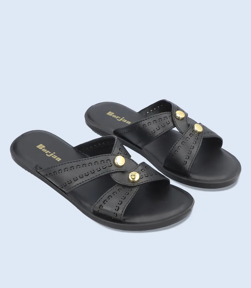 BW9374-BLACK-Women Casual Slippers