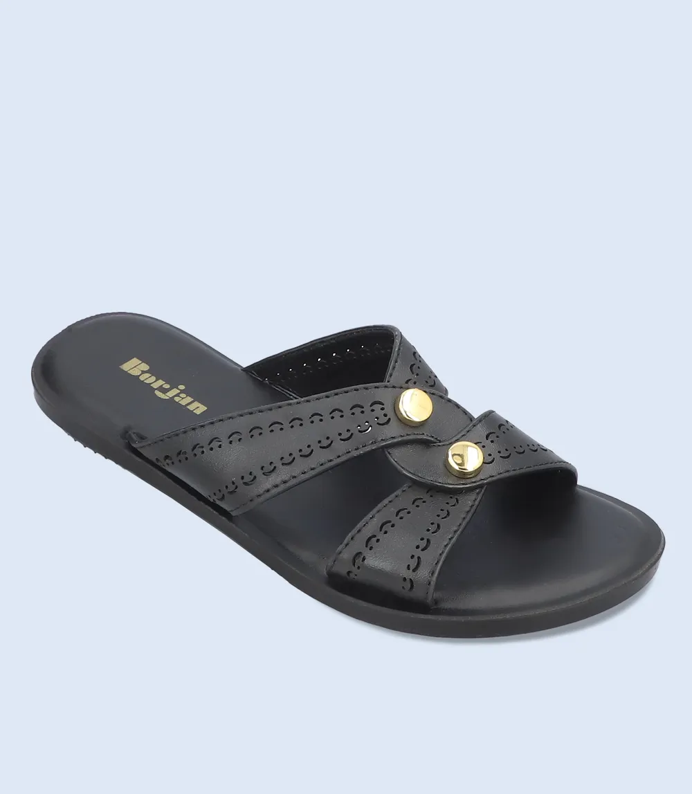 BW9374-BLACK-Women Casual Slippers