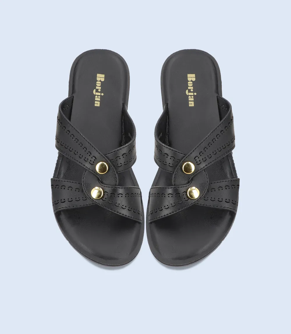 BW9374-BLACK-Women Casual Slippers