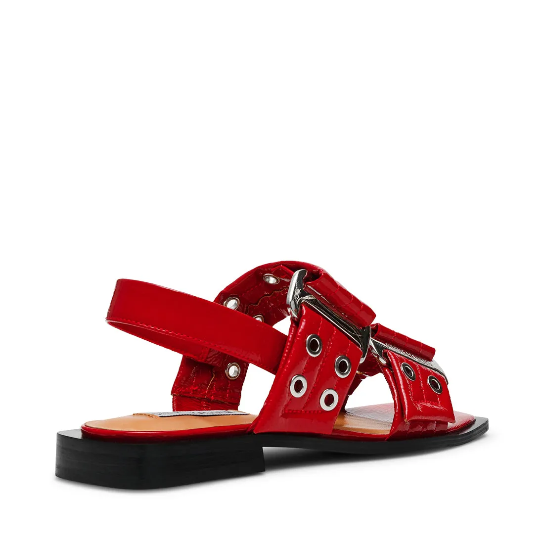 Saria Flat Sandals RED PATENT