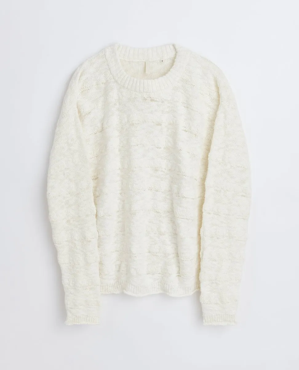 Sure! Here’s an optimized product title in English with modifiers:

Sunflower Repair Knit Sweater - Off White - Spring/Summer 2024 Collection