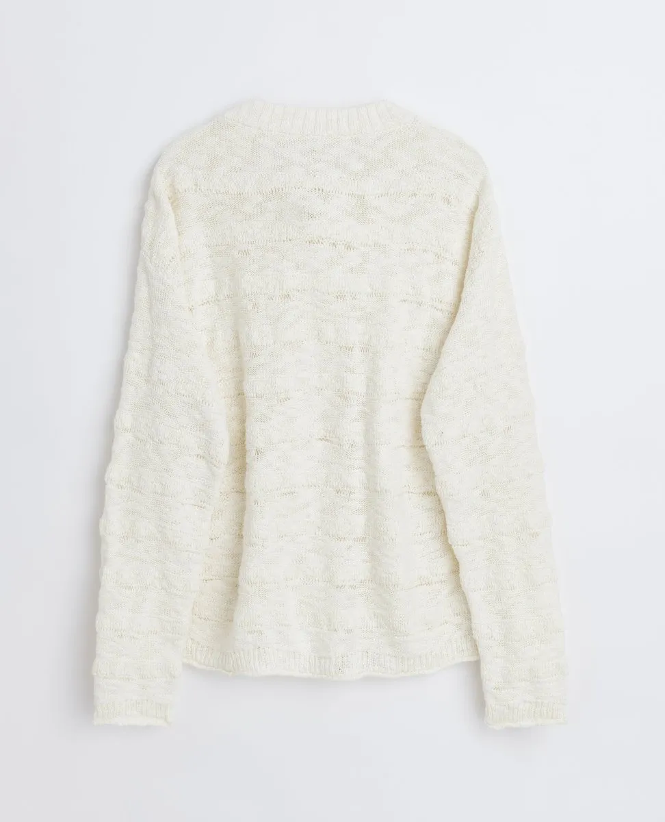 Sure! Here’s an optimized product title in English with modifiers:

Sunflower Repair Knit Sweater - Off White - Spring/Summer 2024 Collection