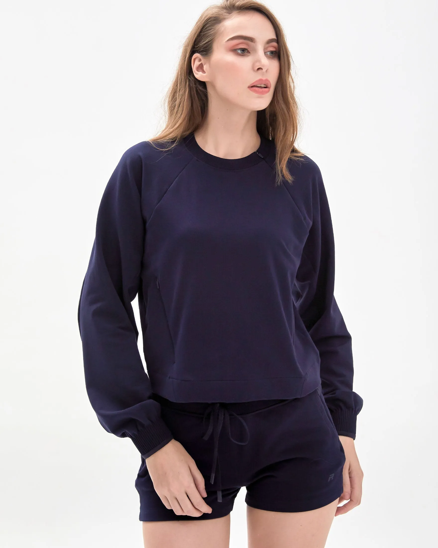 City Zip Crop Crewneck