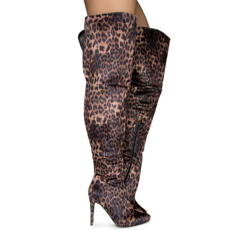 TWIN LEOVLT CHEETAH KNEE HIGH BOOTS