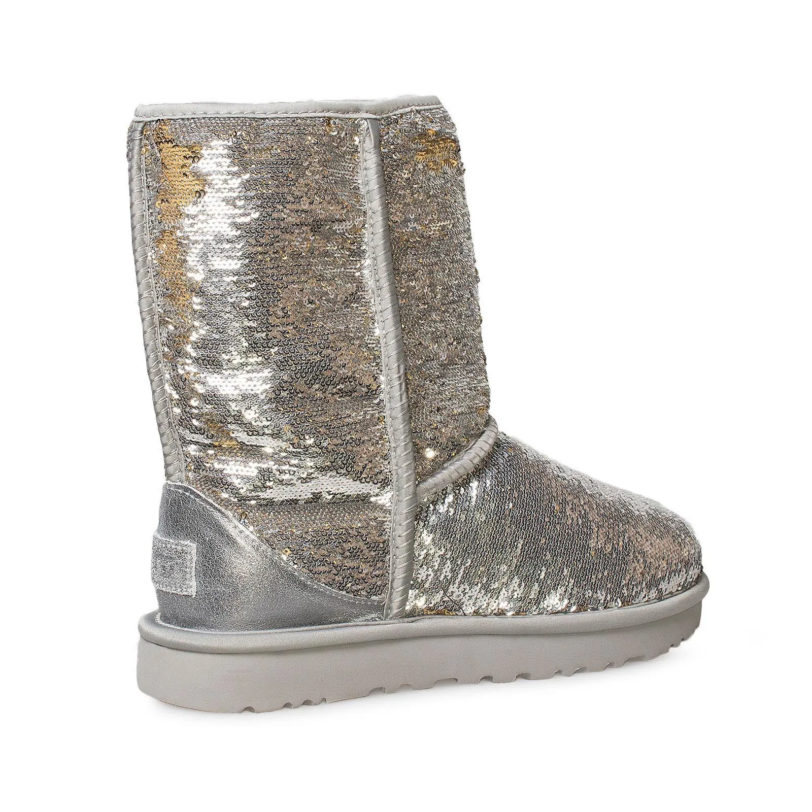 UGG Classic Short Cosmos Sequin Silver Gold Boots - Women's