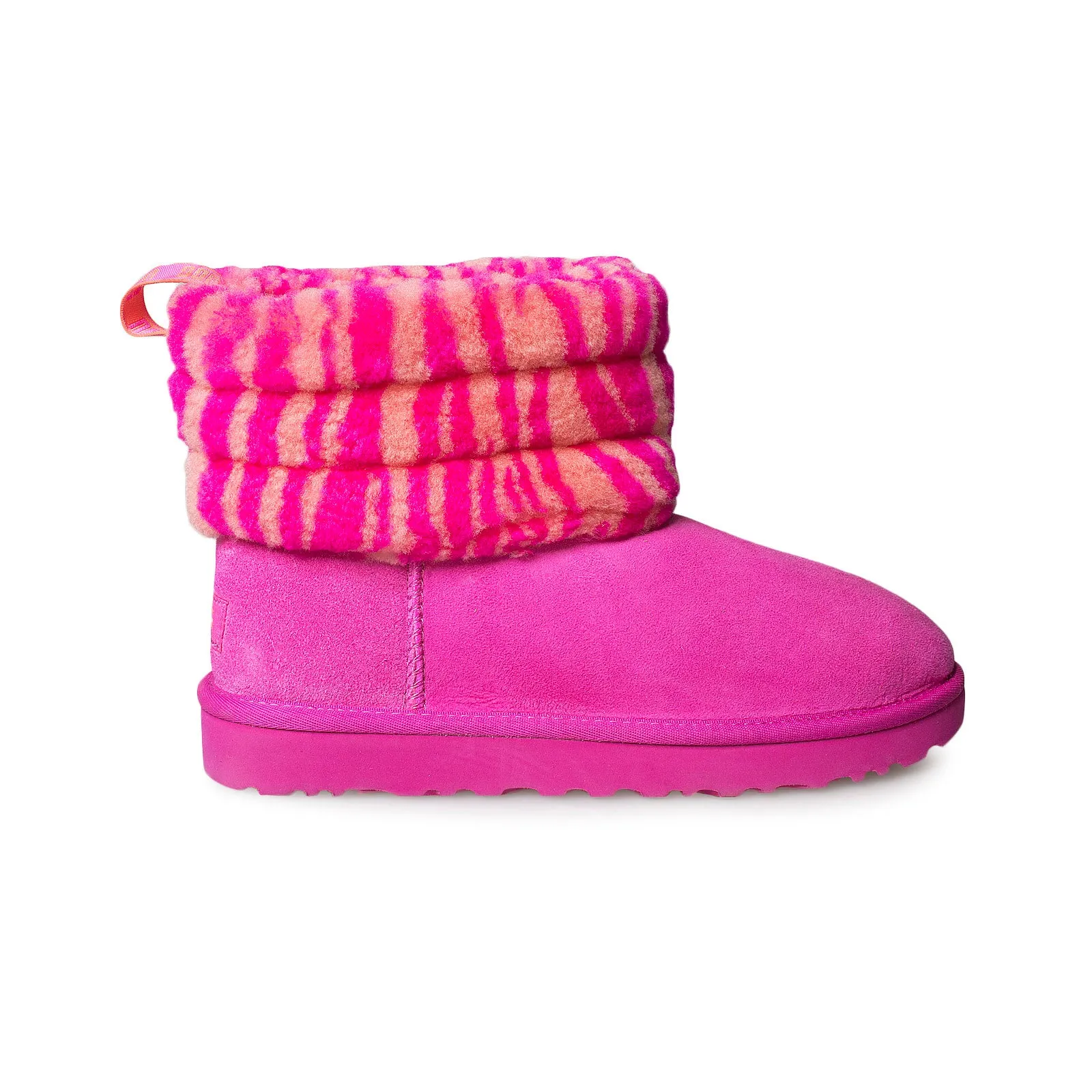 UGG Fluff Mini Quilted Zebra Rock Rose Boots - Women's