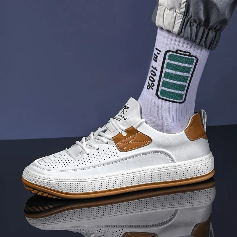 Xituodai  Fashion Sneakers for Men  New Breathable Skateboarding Shoes Casual Leather Mens Summer Sports Shoes White Sneakers for Men