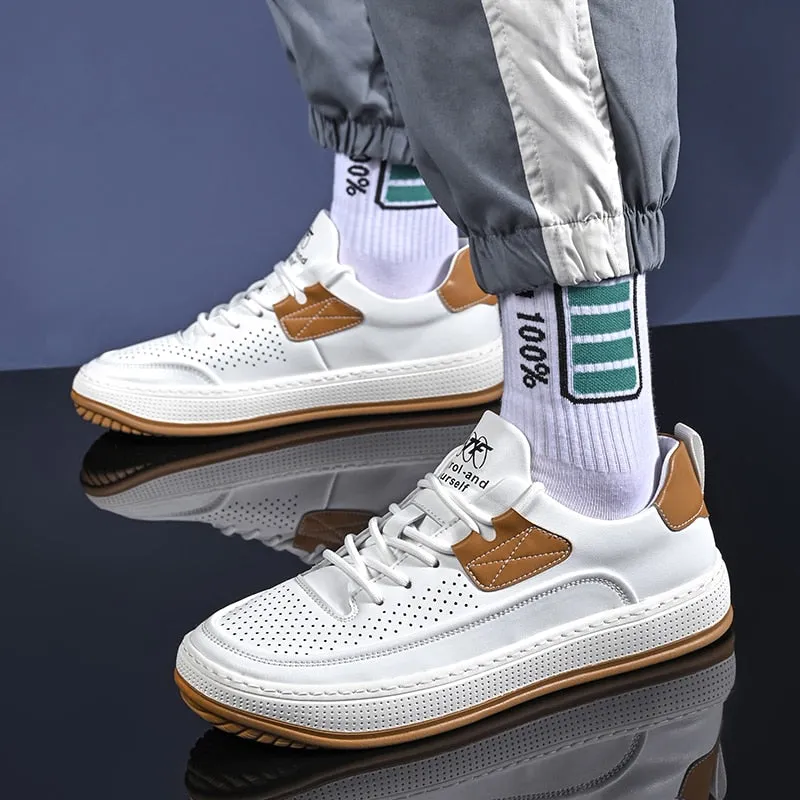 Xituodai  Fashion Sneakers for Men  New Breathable Skateboarding Shoes Casual Leather Mens Summer Sports Shoes White Sneakers for Men